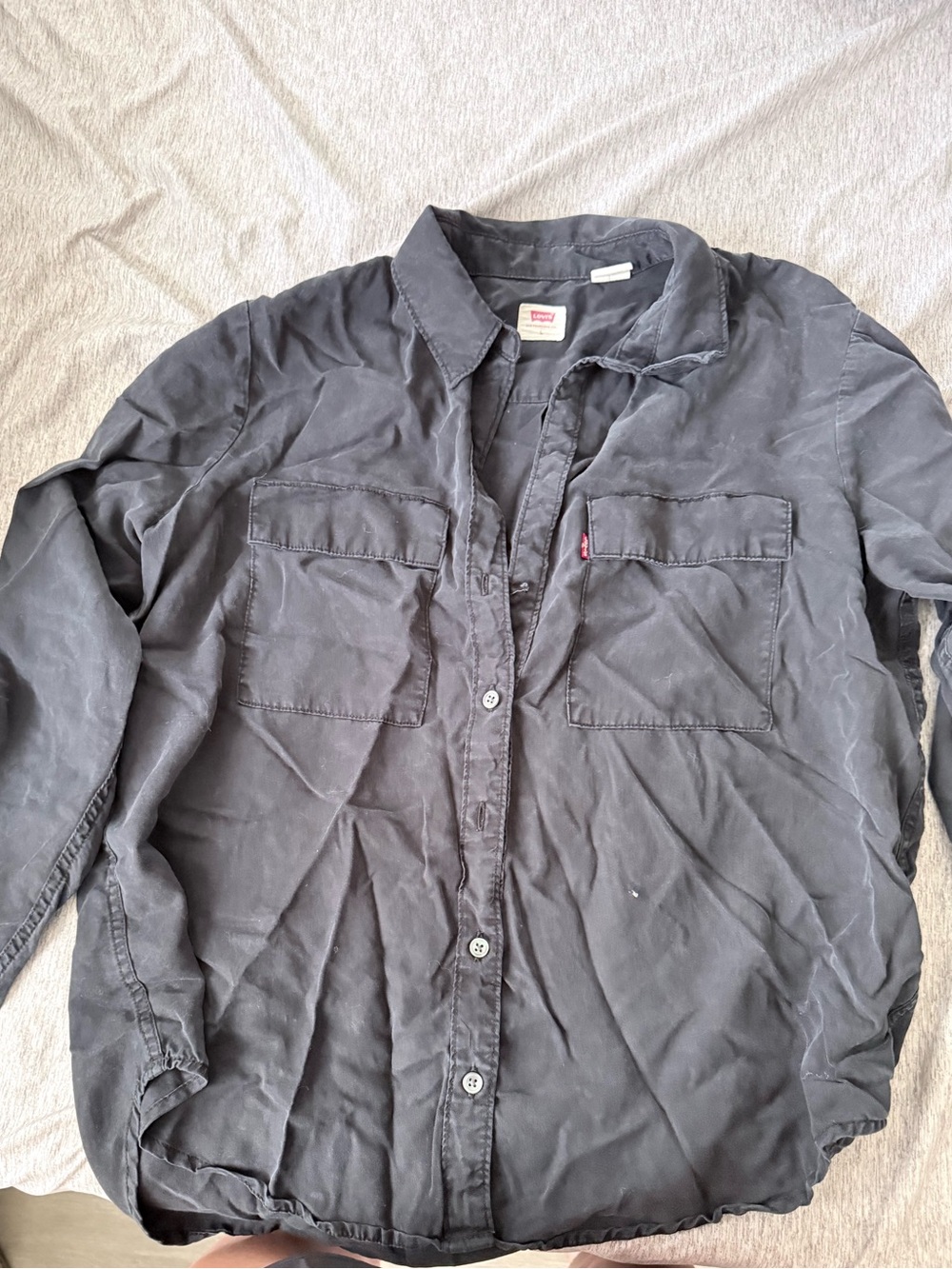 Levi's Black Collared Button-Front Shirt